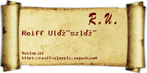 Reiff Ulászló névjegykártya